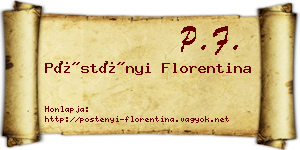 Pöstényi Florentina névjegykártya